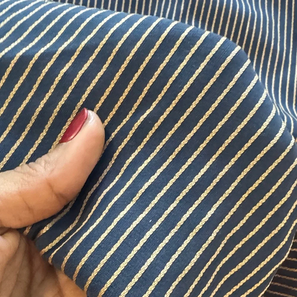 LA LIGNE Gitane Ruched Striped Cotton-Blend Dress size medium w/ pockets - Picture 10 of 12